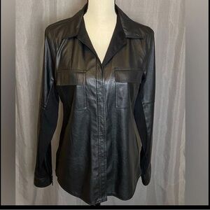 BCBG MAXAZRIA VEGAN FAUX LEATHER SHIRT SIZE SMALL MINT CONDITION!VINTAGE!SO COOL